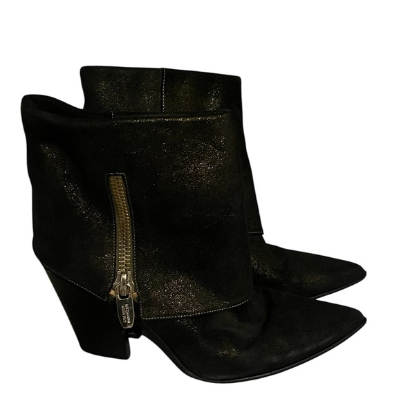 Sigerson Morrison Black/Gold Metallic Boots Sz 8 1/2 - Picture 1 of 12